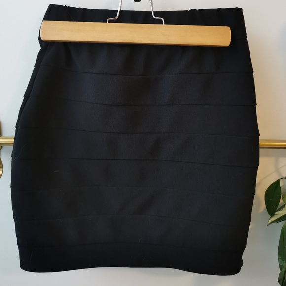 Black Mini Bandage Pencil Skirt | DYNAMITE - Picture 2 of 4